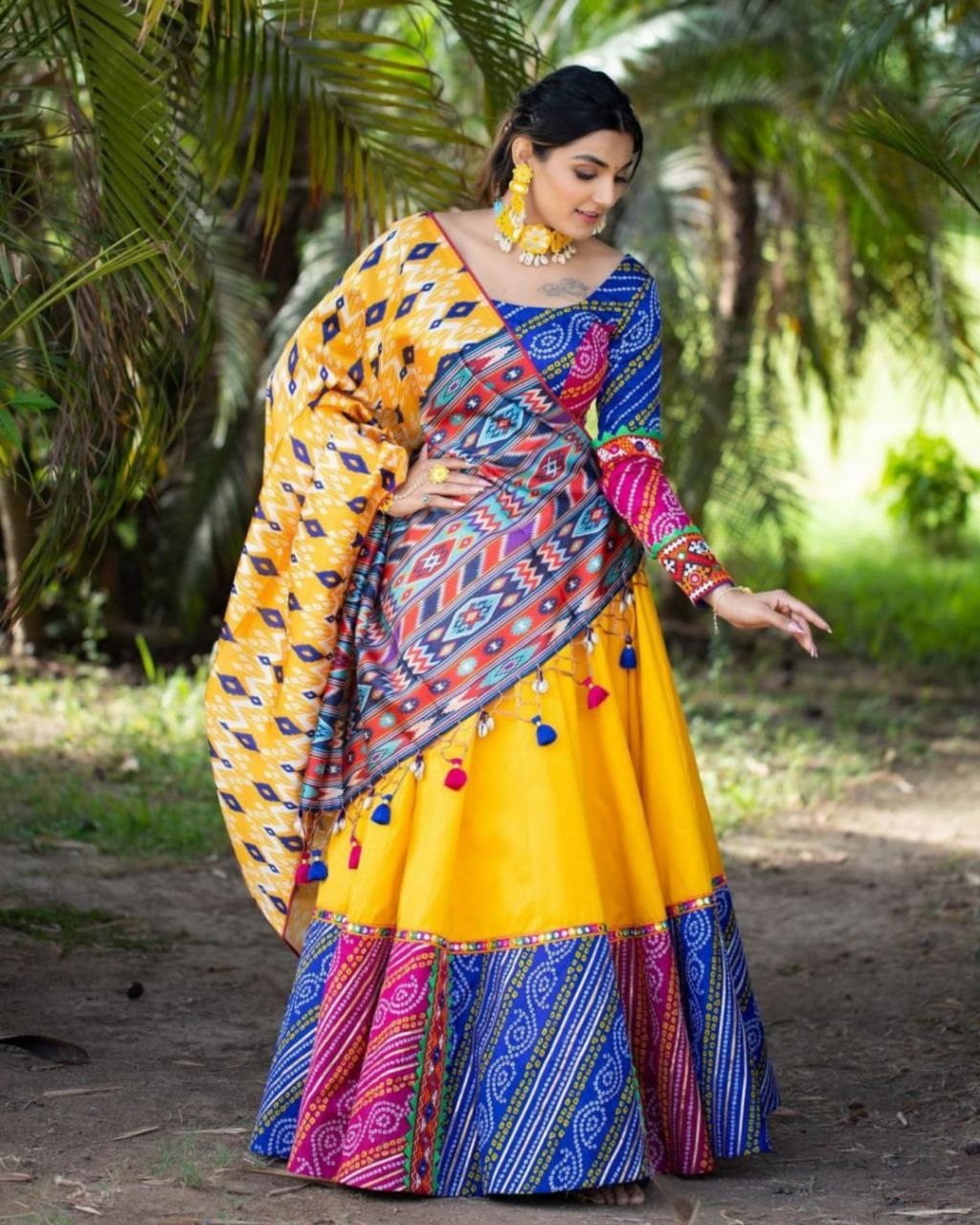 Navaratri Special Butter Silk Digital Multi Printed Lehenga Choli