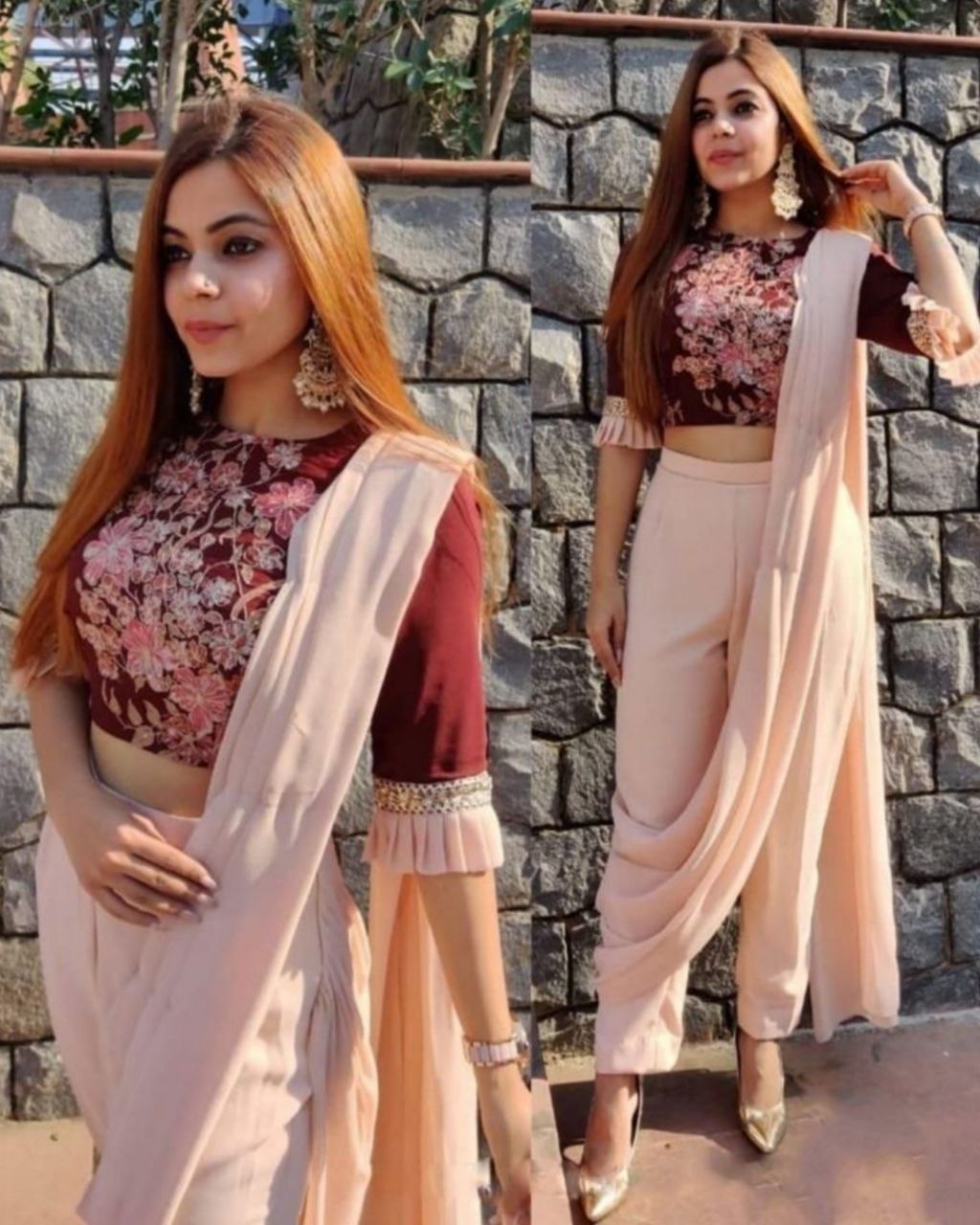 Indo western saree drape | How to wear a saree like a gown | Dolly Jain  Saree Draping - YouTube