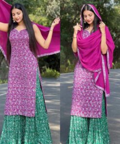 Casual Designer Heavy Party Wear Printed Sharara Suit With Dupatta