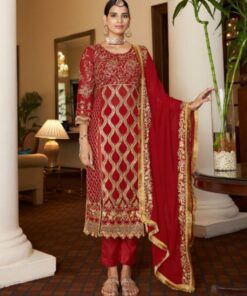 Alluring Heavy Georgette Embroidery Work Pakistani Salwar Suit With Dupatta