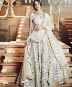 Exclusive Off White Phantom Silk Sequence Work Lehenga Choli With Dupatta