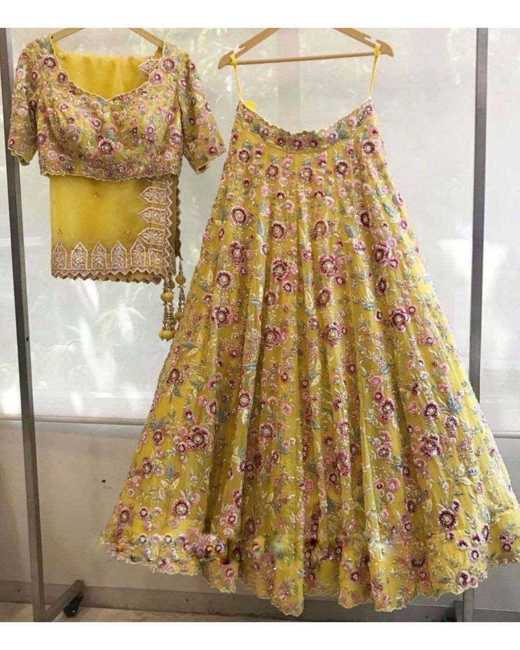 Designer Yellow Embroidery & Sequence Work Lehenga Choli