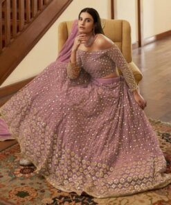 Designer Purple Embroidery & Sequence Work Lehenga Choli With Dupatta