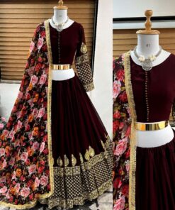 Exclusive Pure Georgette Embroidery & Sequence Work Lehenga Choli With Dupatta