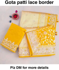 Yellow Digital vichitra Silk Sequence Work Saree With Blouse