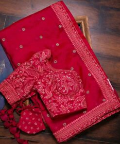 Pink Dolla Silk Fancy Thread Embroidered & Zari Work Saree With Blouse