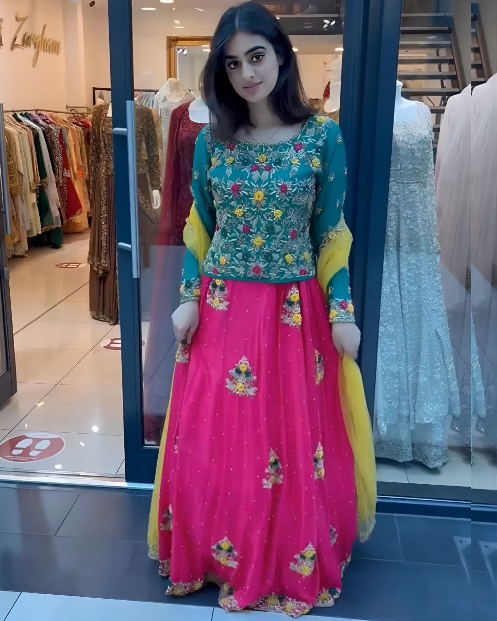 yellow Party Wear Pakistani Designer Lehenga at Rs 12000 in New Delhi | ID:  2851743122662