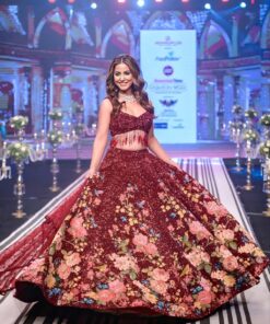 Classy Maroon Red Color Floral Work Lehenga Choli With Dupatta