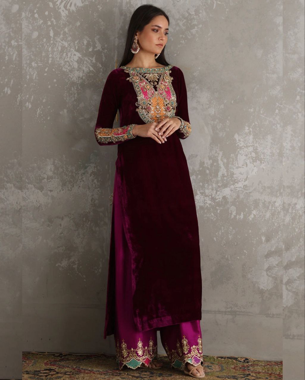 Wine color velvet on sale suit