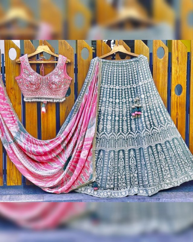 Pink And Yellow Sequence & Embroidery Work Lehenga Choli