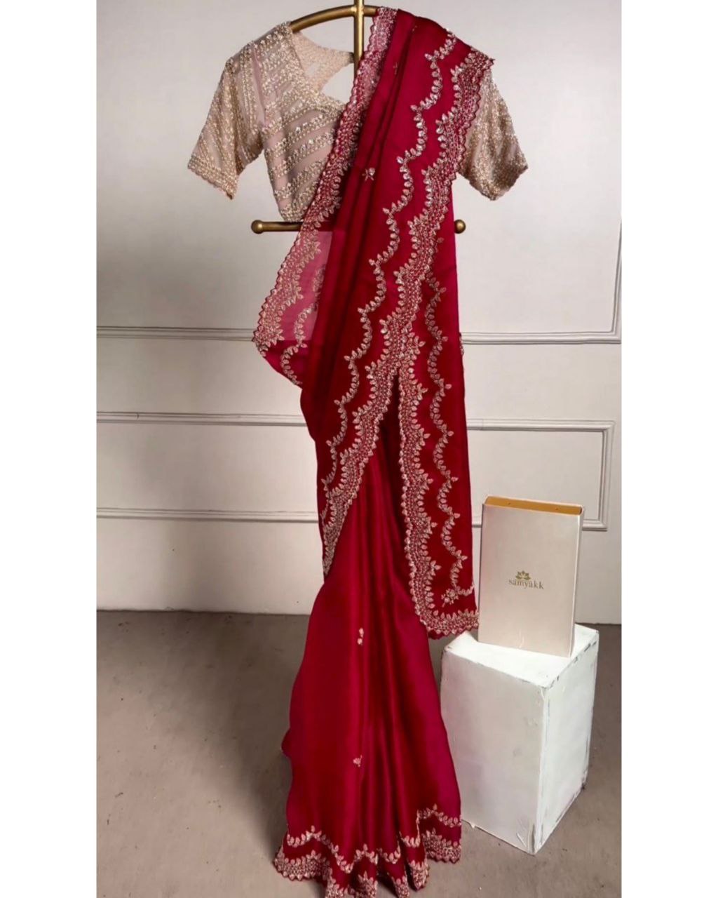 Buy Aarav Fabrics Women Fancy Georgette With Embroidery Work Saree at  Amazon.in