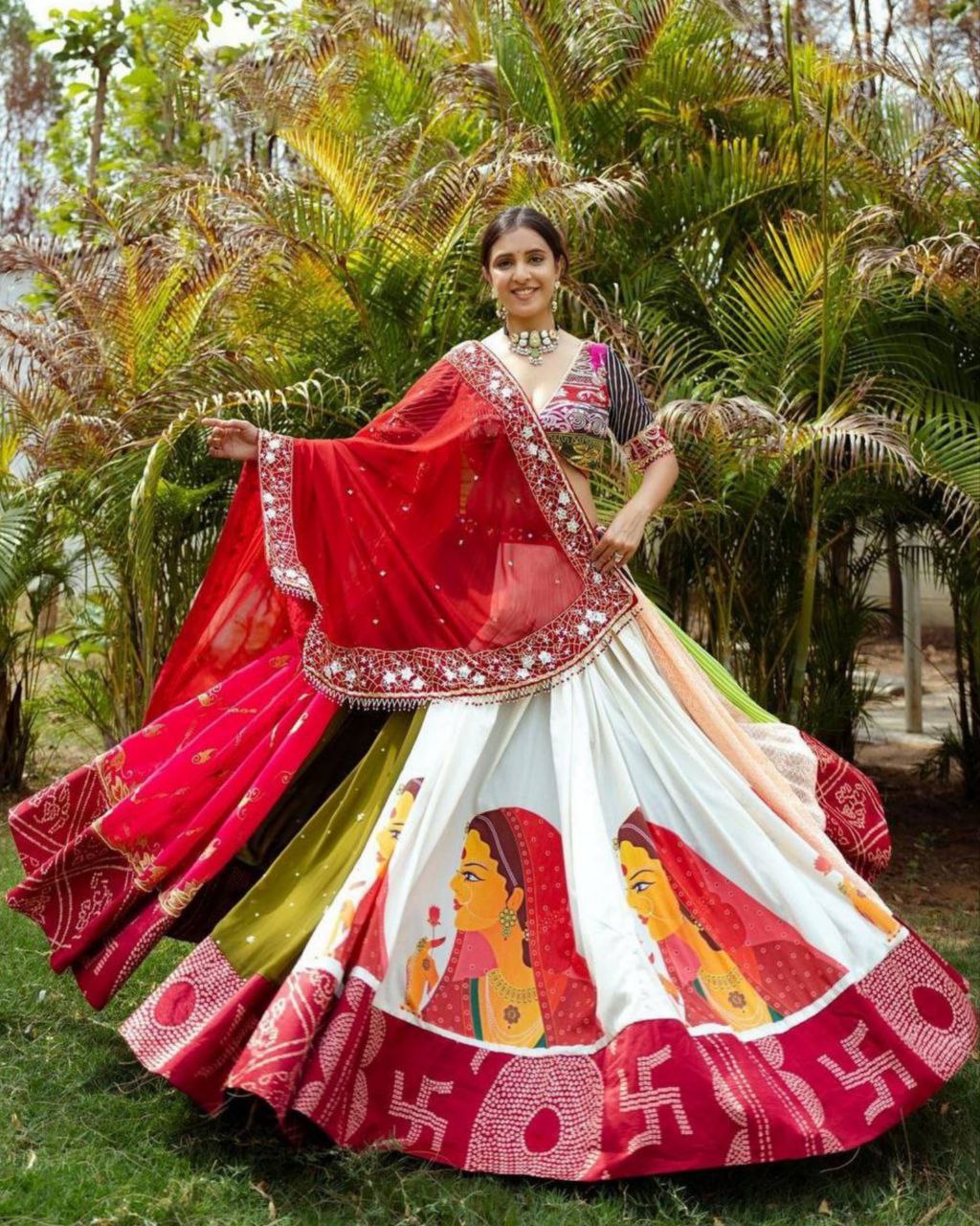 Buy Stylish Red Silk Designer Bridal Lehenga with Net Dupatta at best price  - Gitanjali Fashions
