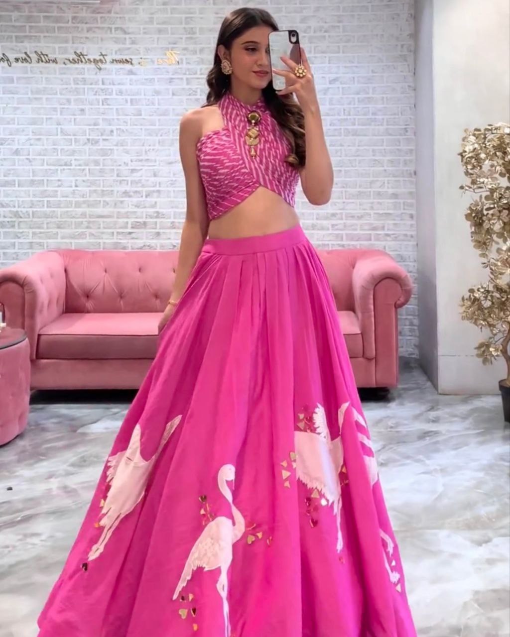 Beautiful Pink Colour Heavy Designer Lehenga Choli.