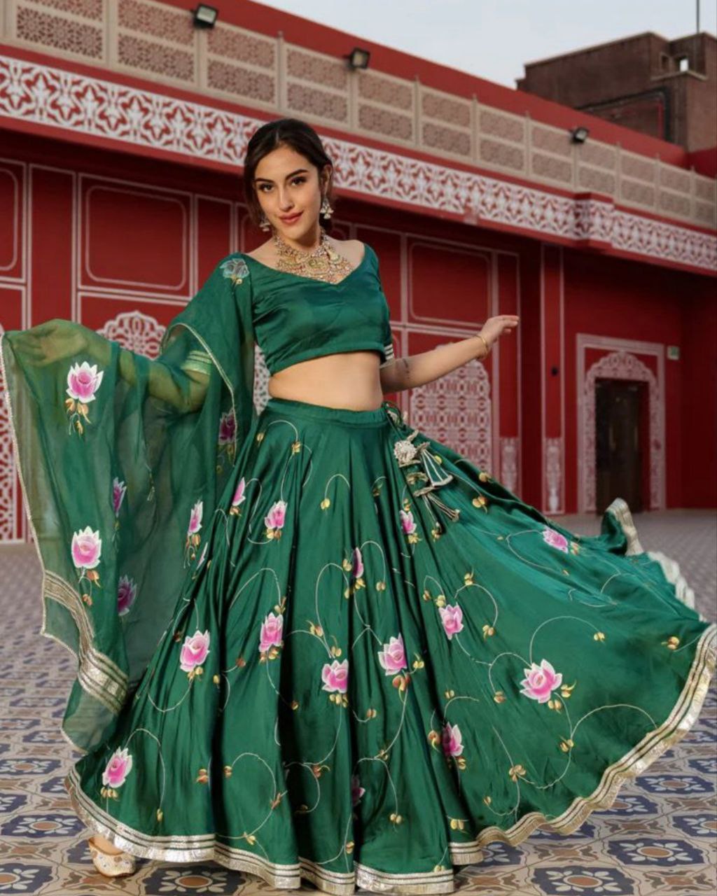Buy Charming Dark Green Colour Sangit Outfit Lehenga Choli for Women,ready  to Wear Lehenga Choli. Embroidered Attractive Silk Lehenga Choli Online in  India - Etsy