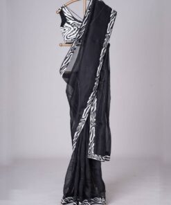 Exclusive Black Soft Georgette Sequence Work Saree With Blouse