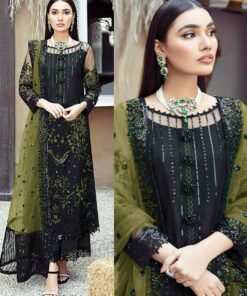 Exclusive Black Faux Georgette Embroidery Work Pakistani Suit With Multi Dupatta