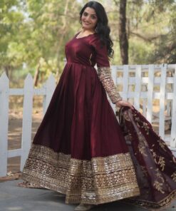 Beautiful Georgette With Sequence Anarkali Suit With Dupatta