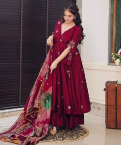 Chinon Silk With Sequence Work Anarkali Suit With Dupatta