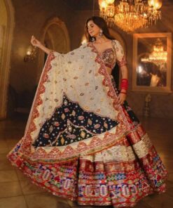 Exclusive White Butter Silk Multi Printed Lehenga Choli With Dupatta